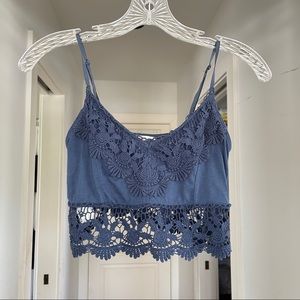 Forever 21 Blue Bralette with Floral Decals